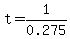 t+=+1%2F0.275+