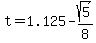 t+=+1.125+-+sqrt%285%29%2F8
