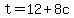 t+=+12+%2B+8c
