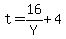 t+=+16%2FY+%2B+4
