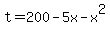 t+=+200+-+5x+-+x%5E2