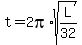 t+=+2pi%2Asqrt%28L%2F32%29
