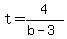 t+=+4%2F%28b+-+3%29