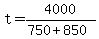 t+=+4000%2F%28750+%2B+850%29