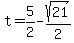 t+=+5%2F2+-+sqrt%2821%29%2F2