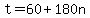 t+=+60+%2B+180n