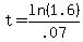 t+=+ln%281.6%29%2F.07