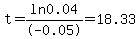 t+=+ln0.04%2F-0.05+=+18.33