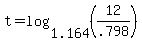 t+=+log+%281.164%2C+%2812%2F.798%29%29
