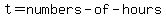 t+=+numbers-+of-+hours