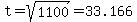 t+=+sqrt%281100%29+=+33.166