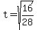 t+=+sqrt%2816%2F28%29