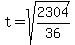 t+=+sqrt%282304%2F36%29