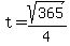 t+=+sqrt%28365%29%2F4