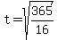 t+=+sqrt%28365%2F16%29