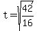 t+=+sqrt%2842%2F16%29