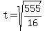 t+=+sqrt%28555%2F16%29