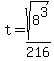 t+=+sqrt%288%5E3%29+%2F+216