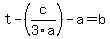 t+-+%28c%2F3a%29+-+a+=+b