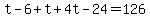 t-6%2Bt%2B4t-24=126