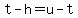t-h=u-t