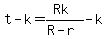 t-k=%28Rk%29%2F%28R-r%29-k