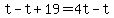 t-t%2B19+=+4t-t