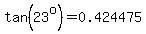tan%2823%5Eo%29=0.424475