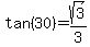 tan%2830%29+=+sqrt%283%29%2F3
