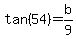 tan%2854%29=b%2F9