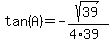 tan%28A%29=-sqrt%2839%29%2F%284%2A39%29
