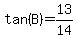 tan%28B%29=13%2F14
