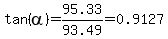 tan%28alpha%29=95.33%2F93.49=0.9127