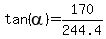 tan%28alpha%29+=+170%2F244.4