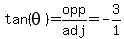 tan%28theta%29=opp%2Fadj=-3%2F1