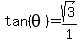 tan%28theta%29=sqrt%283%29%2F1