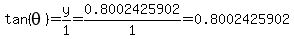 tan%28theta%29=y%2F1=0.8002425902%2F1=0.8002425902