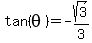 tan%28theta%29+=+-sqrt%283%29%2F3