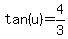 tan%28u%29+=+4%2F3