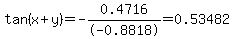 tan%28x%2By%29=-0.4716%2F-0.8818=0.53482