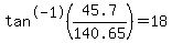 tan%5E-1%2845.7%2F140.65%29=18