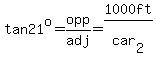 tan21%5Eo=opp%2Fadj=1000ft%2Fcar%5B2%5D