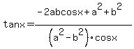 tanx=%28-2abcosx%2Ba%5E2%2Bb%5E2%29%2F%28a%5E2-b%5E2%29cosx
