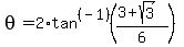 theta=2%2Atan%5E%28-1%29%28%283%2Bsqrt%283%29%29%2F6%29