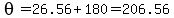 theta=26.56%2B180=206.56