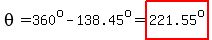 theta=360%5Eo-138.45%5Eo=highlight%28221.55%5Eo%29