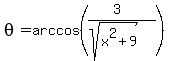 theta=arccos%28%283%29%2F%28sqrt%28x%5E2%2B9%29%29%29+
