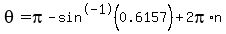 theta=pi+-sin%5E-1%280.6157%29%2B2pi%2An
