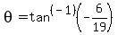 theta=tan%5E%28-1%29%28-6%2F19%29