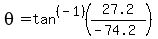 theta=tan%5E%28-1%29%2827.2%2F%28-74.2%29%29